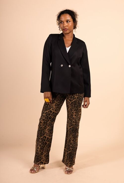 Veste de tailleur croisée Noir