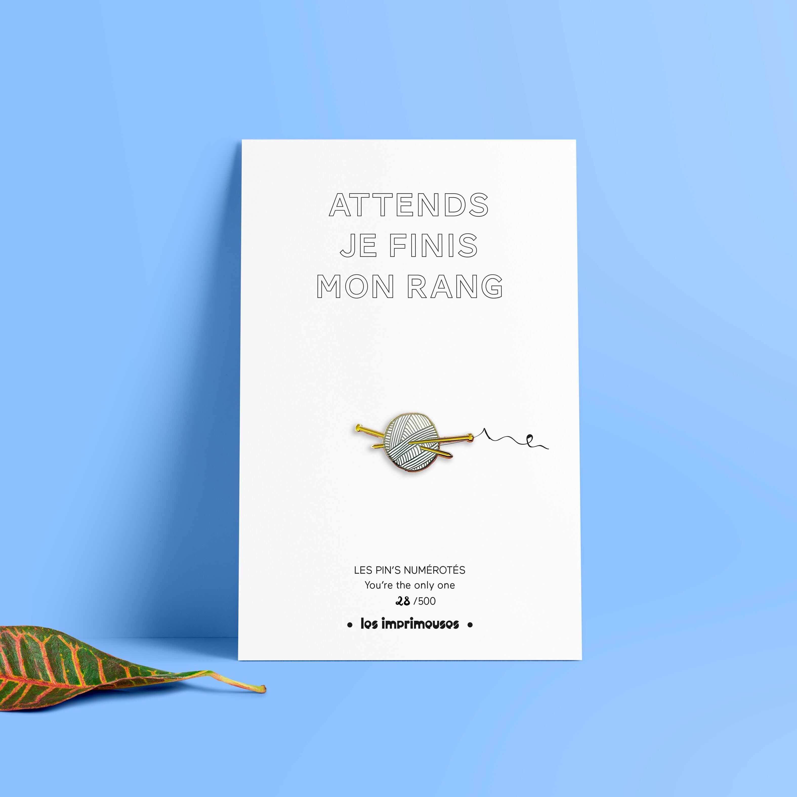 Pin's - Aspetta, sto finendo la mia riga - Lavoro a maglia