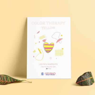 Spilla per terapia del colore - Cuore a strisce gialle - Les Imprimantes x Studio Like That
