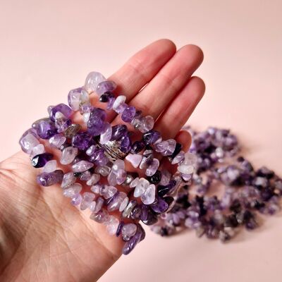 Pulsera de chips de amatista: paz, intuición y crecimiento espiritual