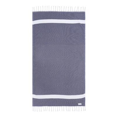 Fouta - Telo Mare - Cotone Riciclato Leggero - Antisabbia, Morbido e Asciugatura Rapida - L'Originale - Floccato Blu