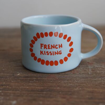 Handmade Sisi mug, French kissing