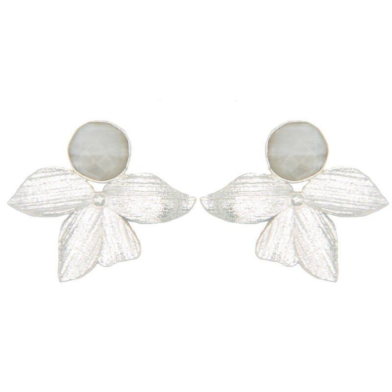 GRÀCIA SILVER MOONSTONE OHRRINGE