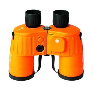SEARANGER II Orange marine binoculars with integrated compass and sighting rod