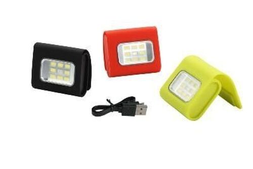 CLIP LIGHT Petite lampe rechargeable de signalisation rouge/blanche magnétique