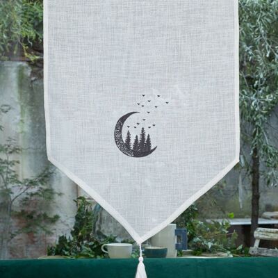 Ventana bordada con motivo LUNA - 45 x 60 cm - 100% poliéster