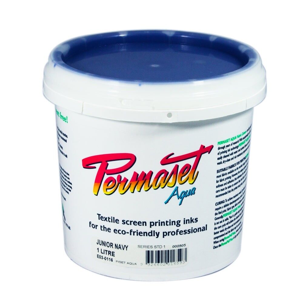 Encre Permaset Aqua Standard Junior Navy 300 ml - Encre de sérigraphie pour tissus - Kit de sérigraphie idéal pour la maison, le bureau, le kit de démarrage, la peinture textile, la sérigraphie et autres encres textiles
