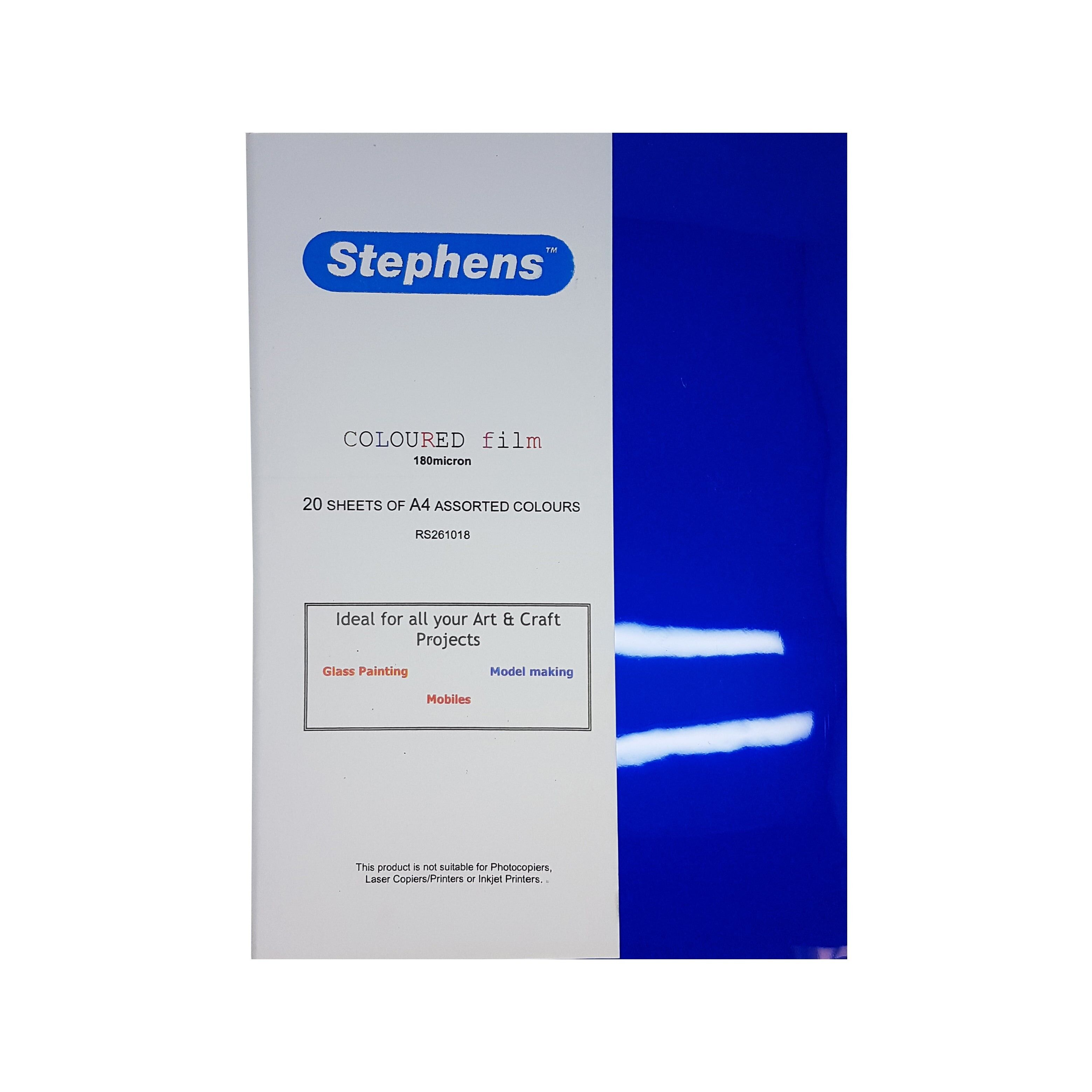 Stephens Folie Mehrfarbig 180µm, 20 Blatt, Sortiert, A4