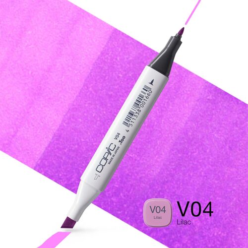 COPIC Classic Coloured Marker Pen - (V-04) Lilac, For Art & Crafts, Colouring, Graphics, Highlighter, Design, Anime, Professional & Beginners, Art Supplies & Colouring Books