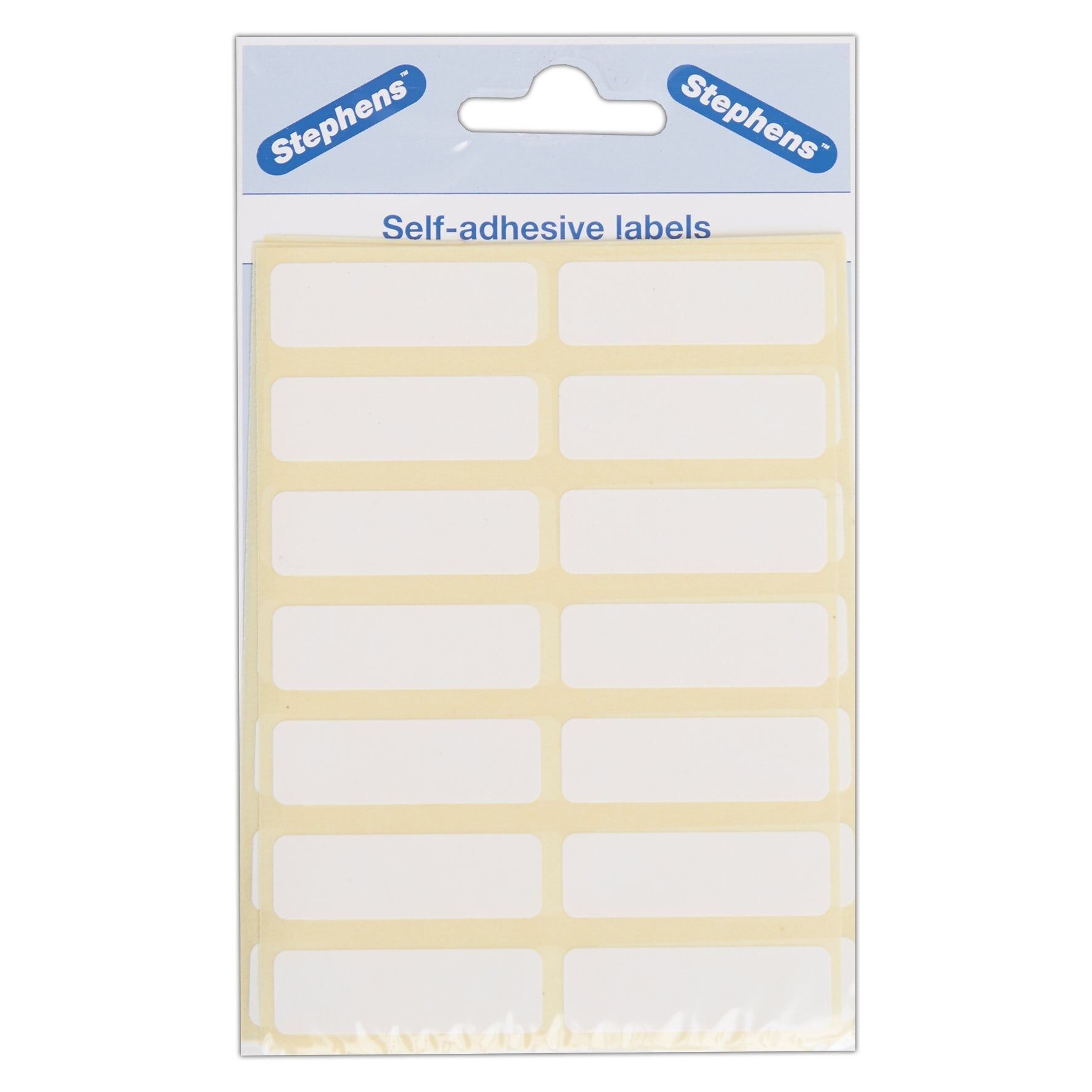 Stephens Self-Adhesive Sticky Labels White Coloured Stickers 12 x 38, Ideal Sticker For Reward Chart, Packaging, Labelling, Organising, Embellishing Surfaces Including Paper, Wood, Plastic And More