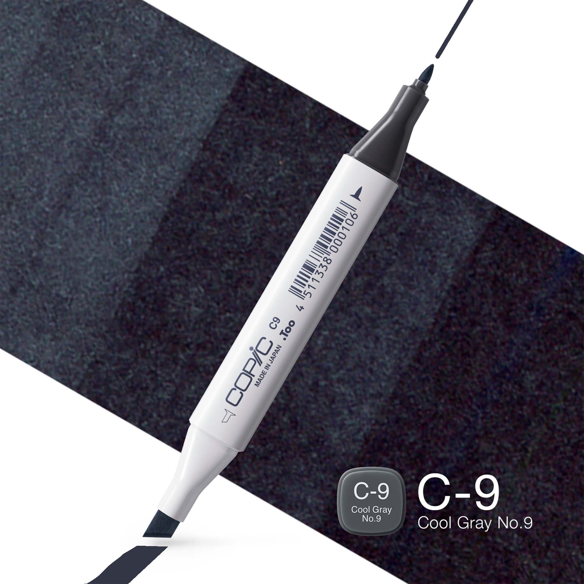 Pennarello colorato COPIC Classic - (C-9) Grigio freddo n.9, Per arte e artigianato, colorazione, grafica, evidenziatore, design, anime, professionisti e principianti, materiali artistici e libri da colorare