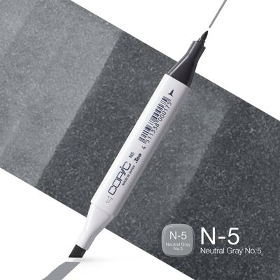 Marqueur de couleur classique COPIC - (N-5) Gris neutre n°5, Pour l'art et l'artisanat, le coloriage, les graphiques, le surligneur, le design, l'anime, les professionnels et les débutants, les fournitures d'art et les livres de coloriage