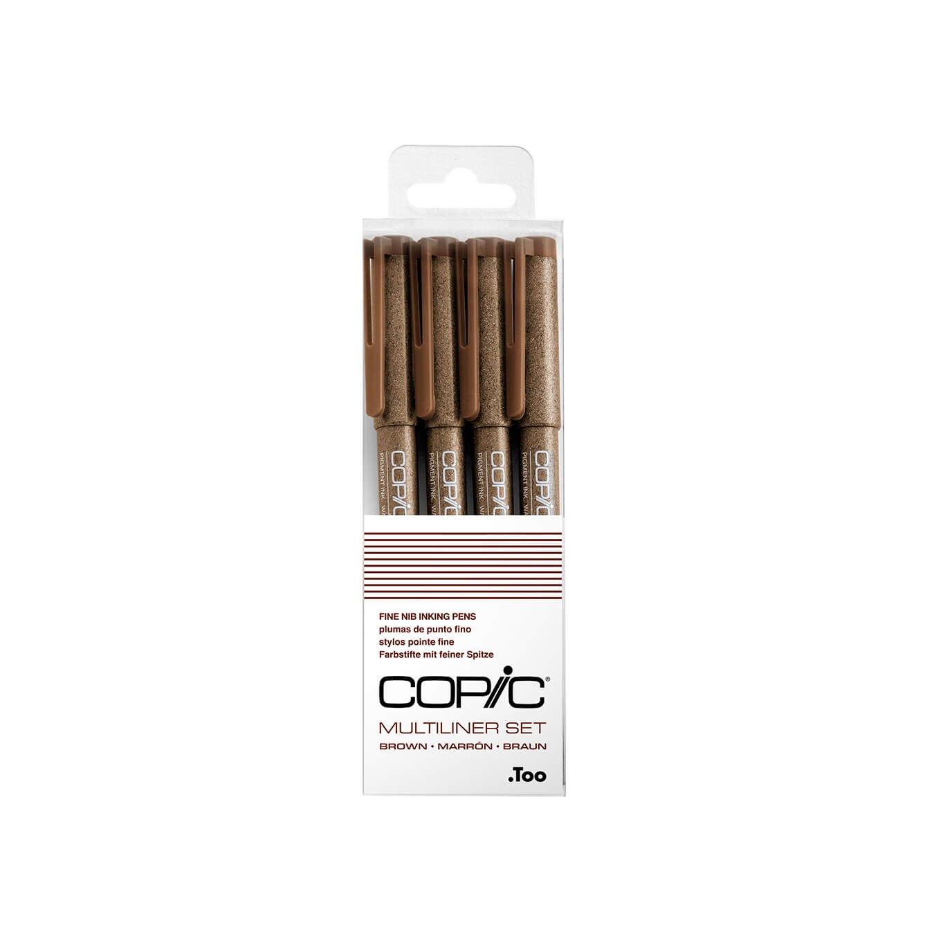 COPIC Multiliner Farbmarker - braun Set 4 Stk.sortiert, Für Kunst & Handwerk, Ausmalen, Grafik, Textmarker, Design, Anime, Profis & Anfänger, Künstlerbedarf & Malbücher