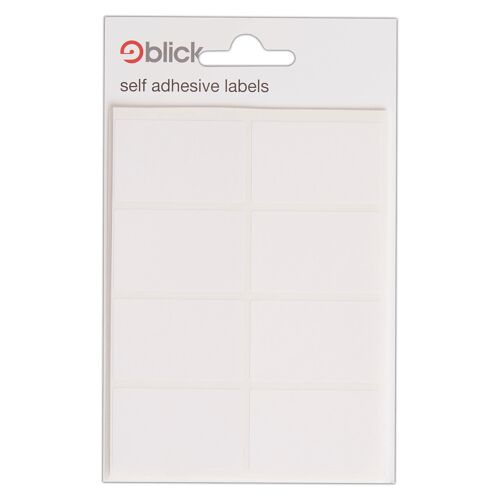Blick Self Adhesive Stickers, 25mm x 40mm, Rectangular, White, 56 Labels