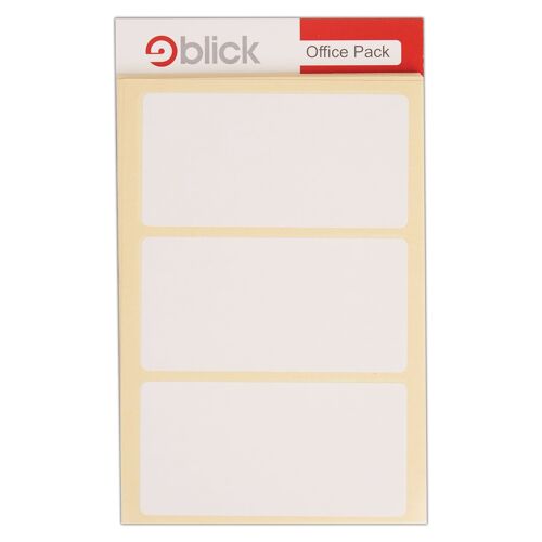Blick Self Adhesive Stickers Office Pack, 50mm x 100mm, Rectangular, White, 120 Labels