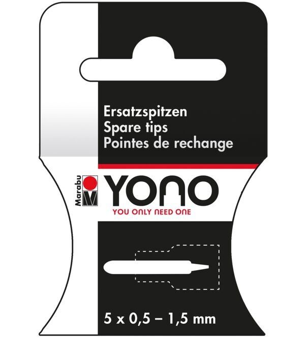 Marabu Yono Marker Spare Tips (Bullet Tip Fine), Multicoloured, Pack Of 5