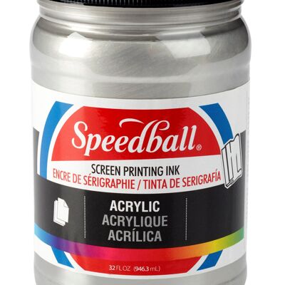 Encre de sérigraphie acrylique Speedball, argent, 940 ml