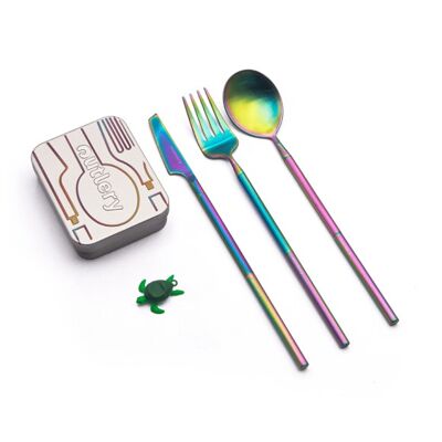 OUTRAIN Metal cutlery set for the pocket - I