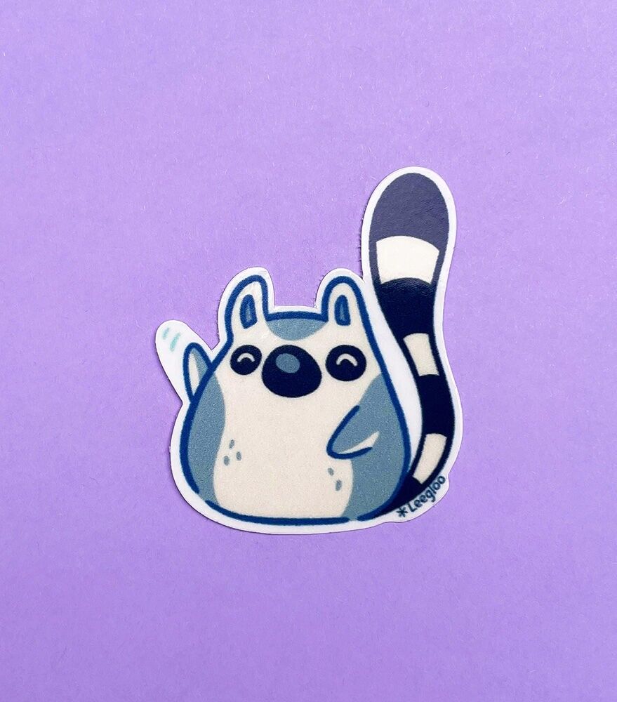 Lémurien ・Sticker mignon transparent (5 x 4 cm)