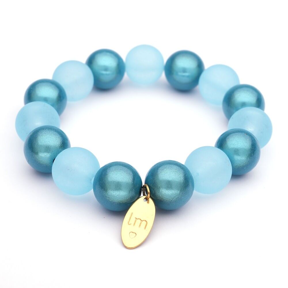 Bracciale LizzyMae Galaxy Pearl - AQUA-ICE-AQUA 14mm