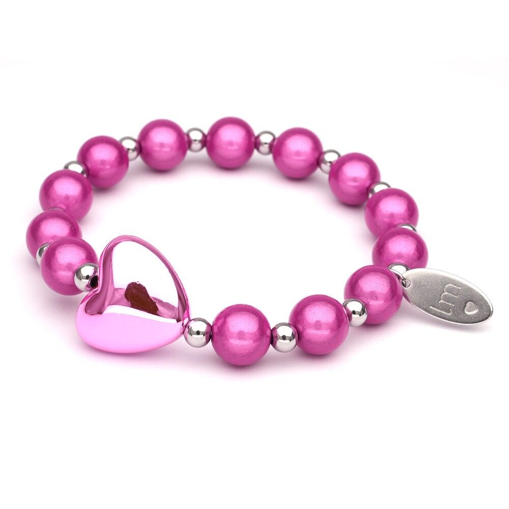 Bracciale LizzyMae Galaxy Pearl - FUCHSIA + HART-FUCHSIA 10mm