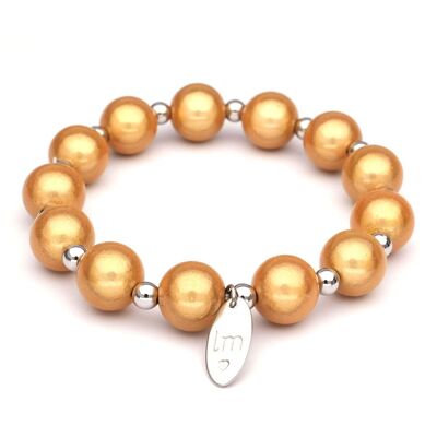 Bracciale LizzyMae Galaxy Pearl - OKER + ZILVER 12+5mm