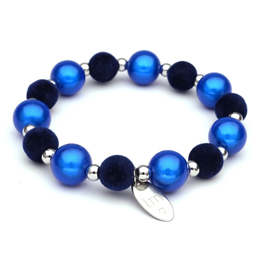 Bracciale LizzyMae Galaxy Pearl - KOBALT + FLOCKING + ZILVER 12+10+5m