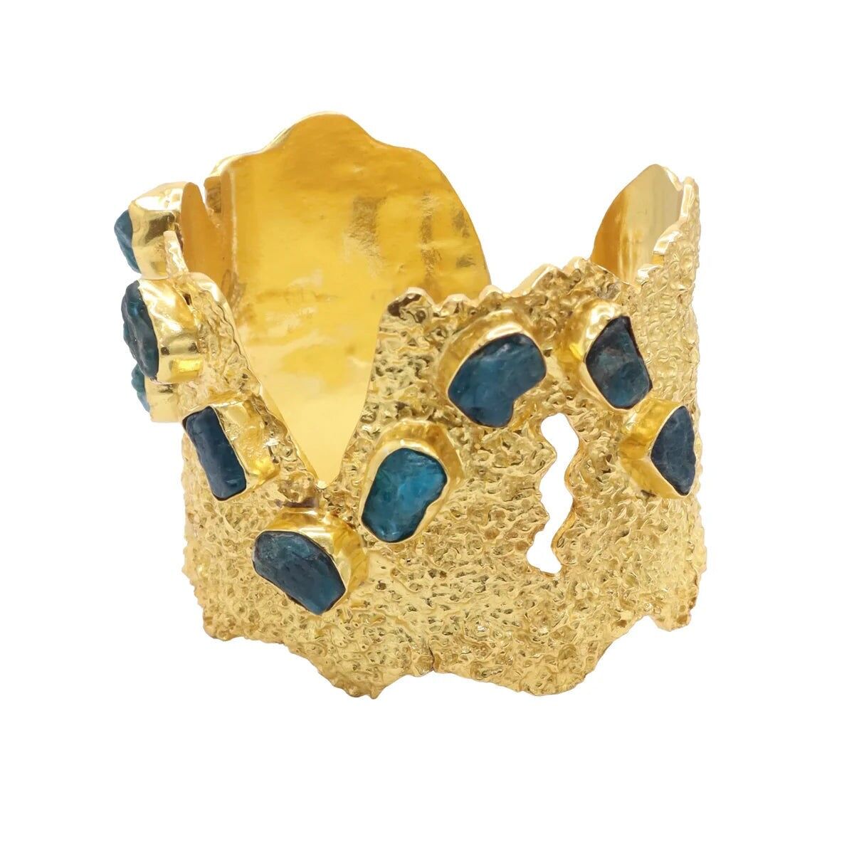 Braccialetto in apatite blu grezza da sirena