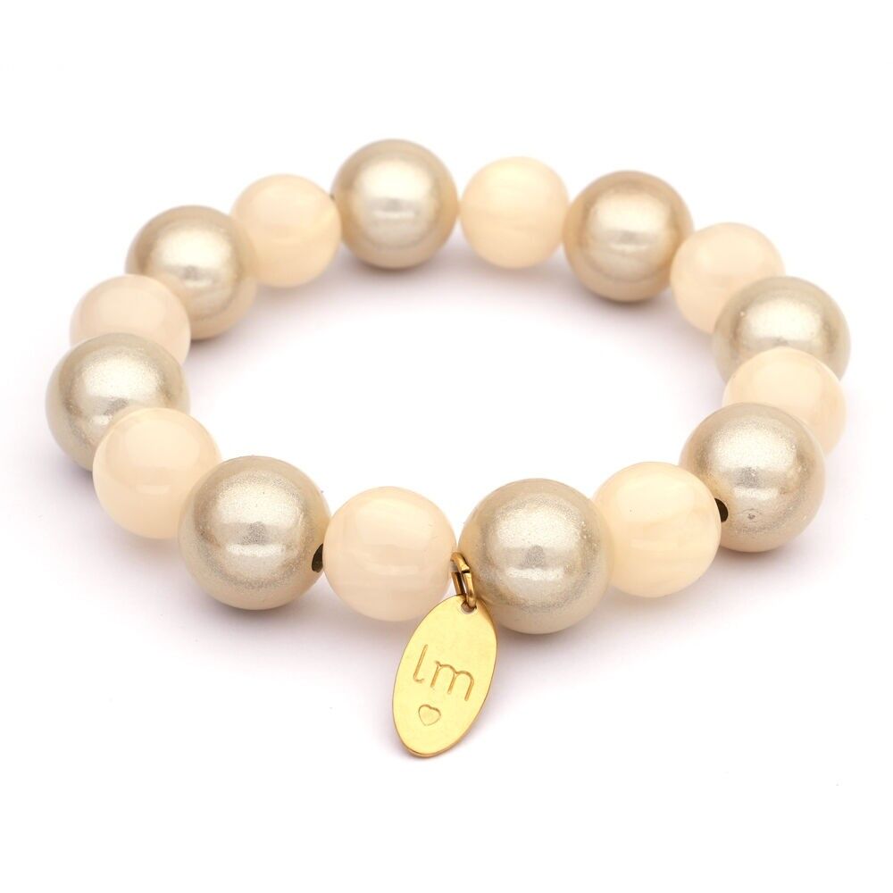 Bracciale LizzyMae Galaxy Pearl - BEIGE+LAVA 14+12mm