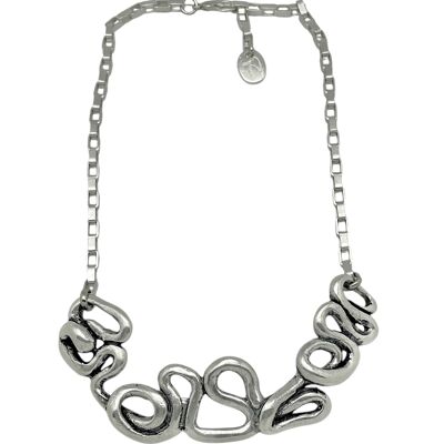 Collar Enredo en plata 10µ con cadena chapada