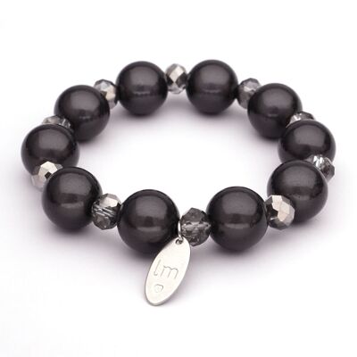LizzyMae bracelet Galaxy Pearl - ZWART+KRY 14+8mm