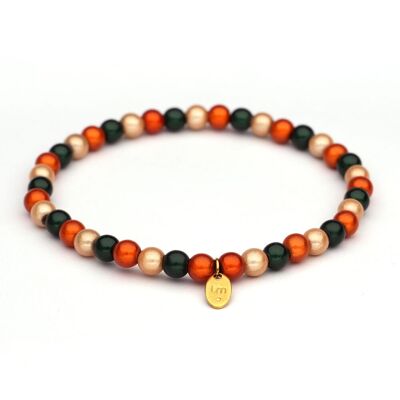 Bracciale LizzyMae Galaxy Pearl - DONKERGROEN-ROOD-CHAMPAGNE 5mm