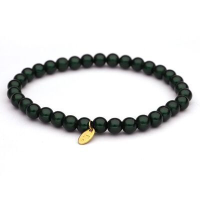 Bracciale LizzyMae Galaxy Pearl - DONKERGROEN 6mm