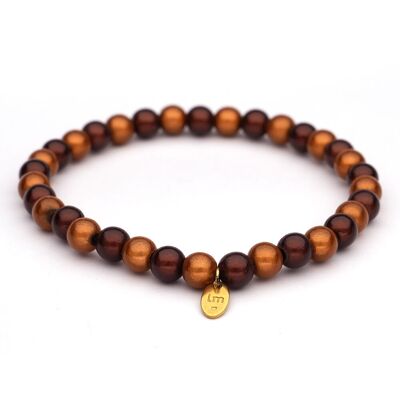 Bracciale LizzyMae Galaxy Pearl - MANDORLA-MARRONE 6mm