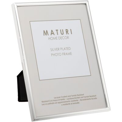 Cornice per foto con bordo sottile placcata in argento 6 x 8 pollici