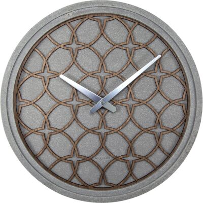 NeXtime - Reloj de pared - Ø 39.5 cm - Poliresina/Madera – Gris – 'Amor de hormigón'