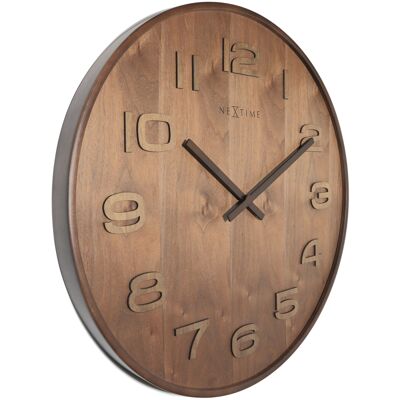 NeXtime - Reloj de pared – 53 x 3 cm - Madera - Marrón - 'Wood Wood Big'
