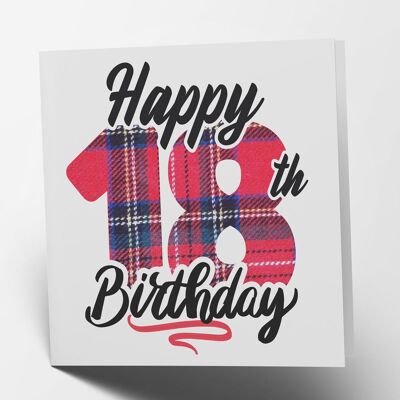 Buon 18° compleanno - Biglietto Tartan