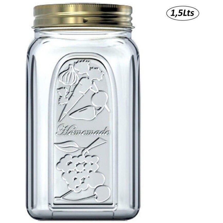 Tarro de cristal para almacenar con tapa - 1.5 litros