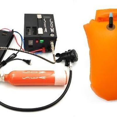 PACK SEAGOW200 Pack compressor 12/220 Volts + mini diving tank + buoy