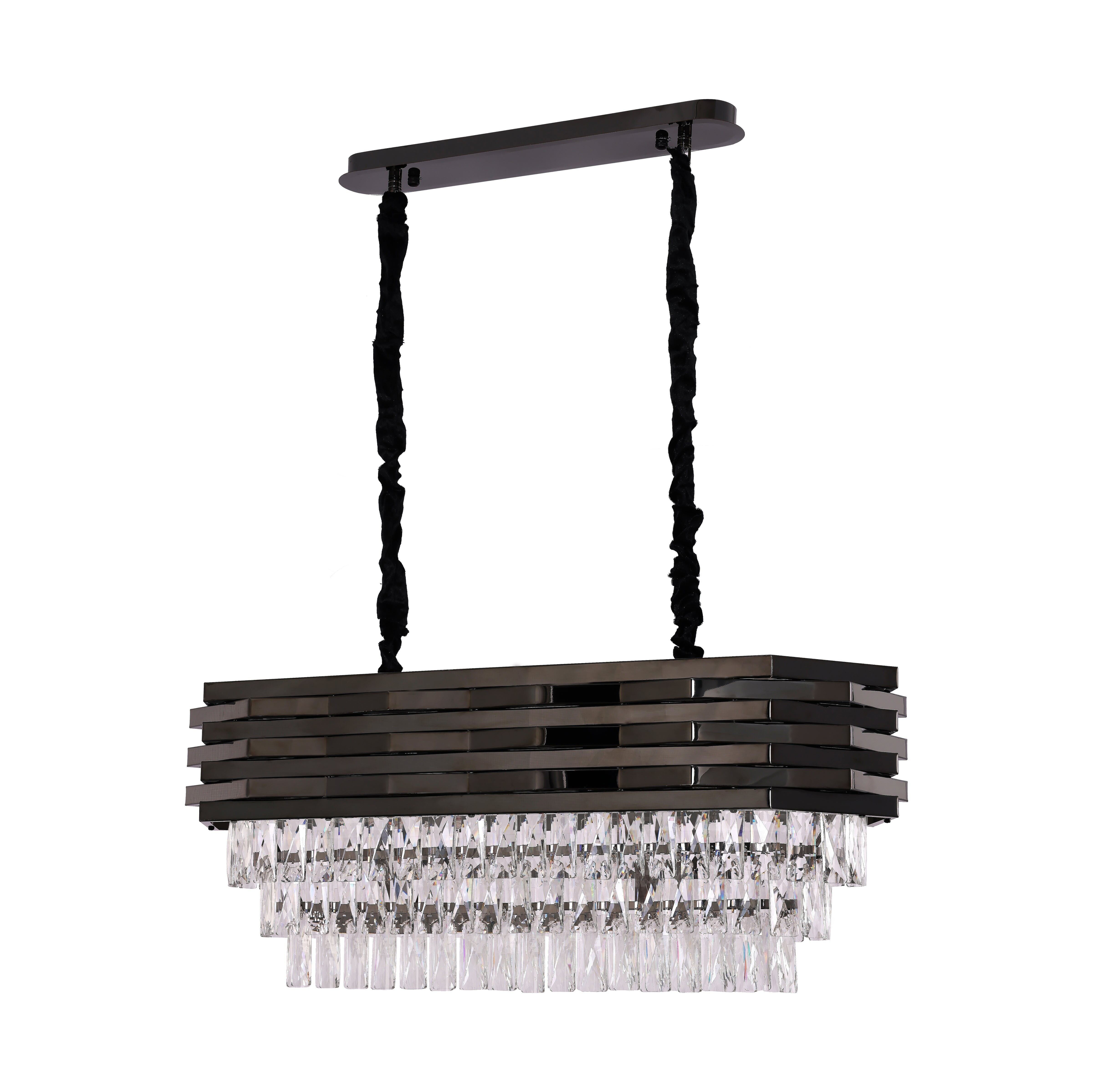 Lampada a sospensione Cristallo Nero | 80x30cm