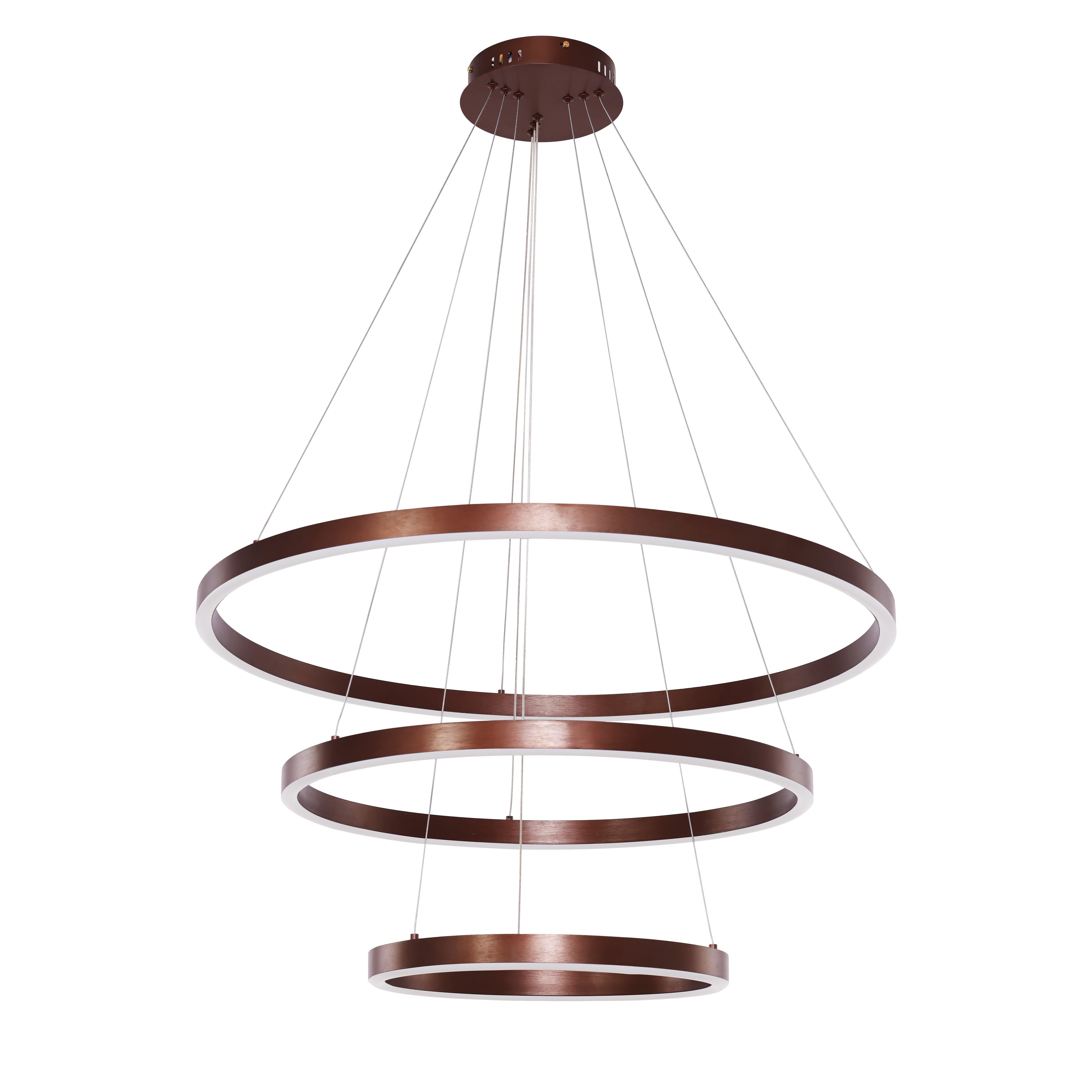 Pendant lamp Neo Coffee | 3-Ring 40+60+80cm