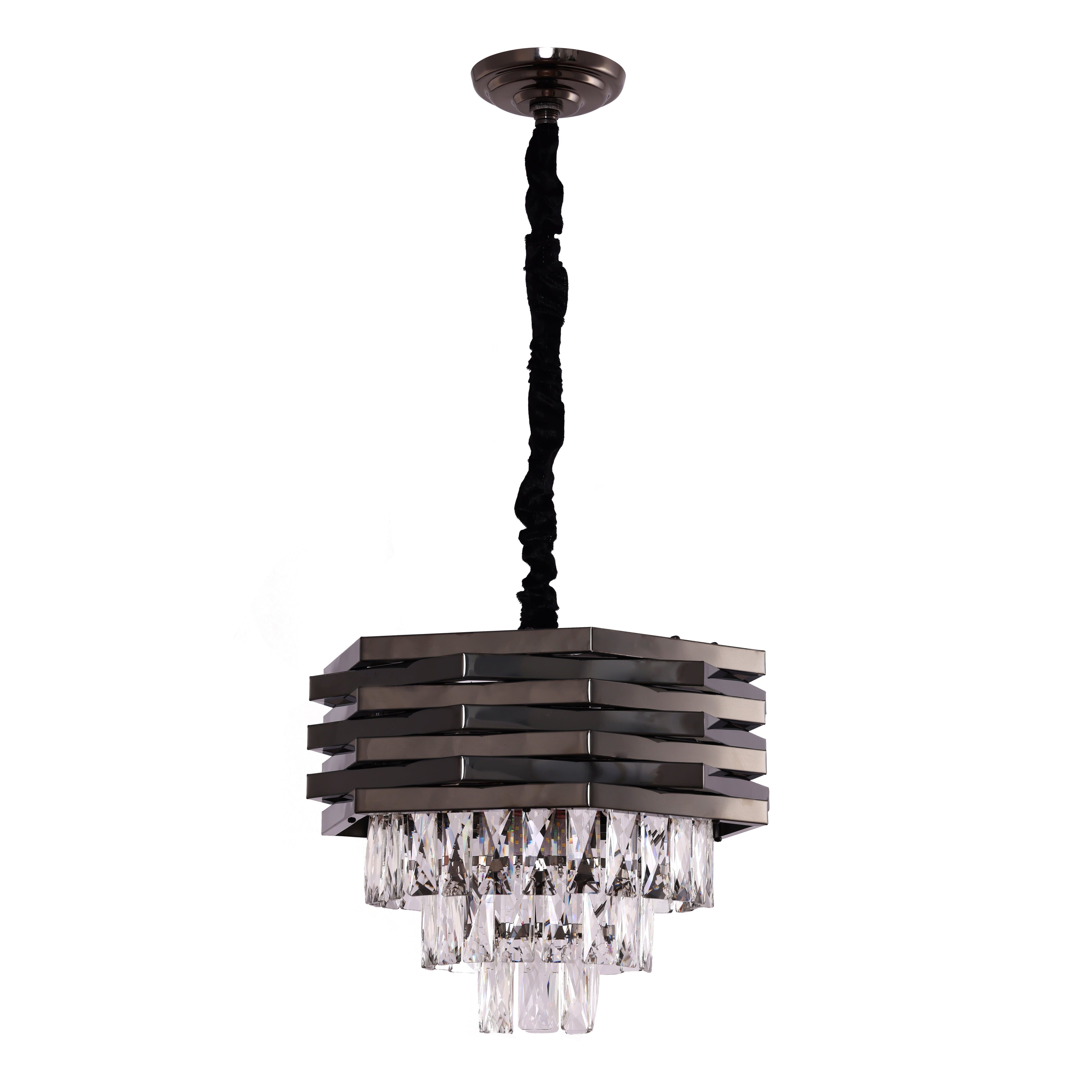 Lampada a sospensione Cristallo Nero | 40 centimetri