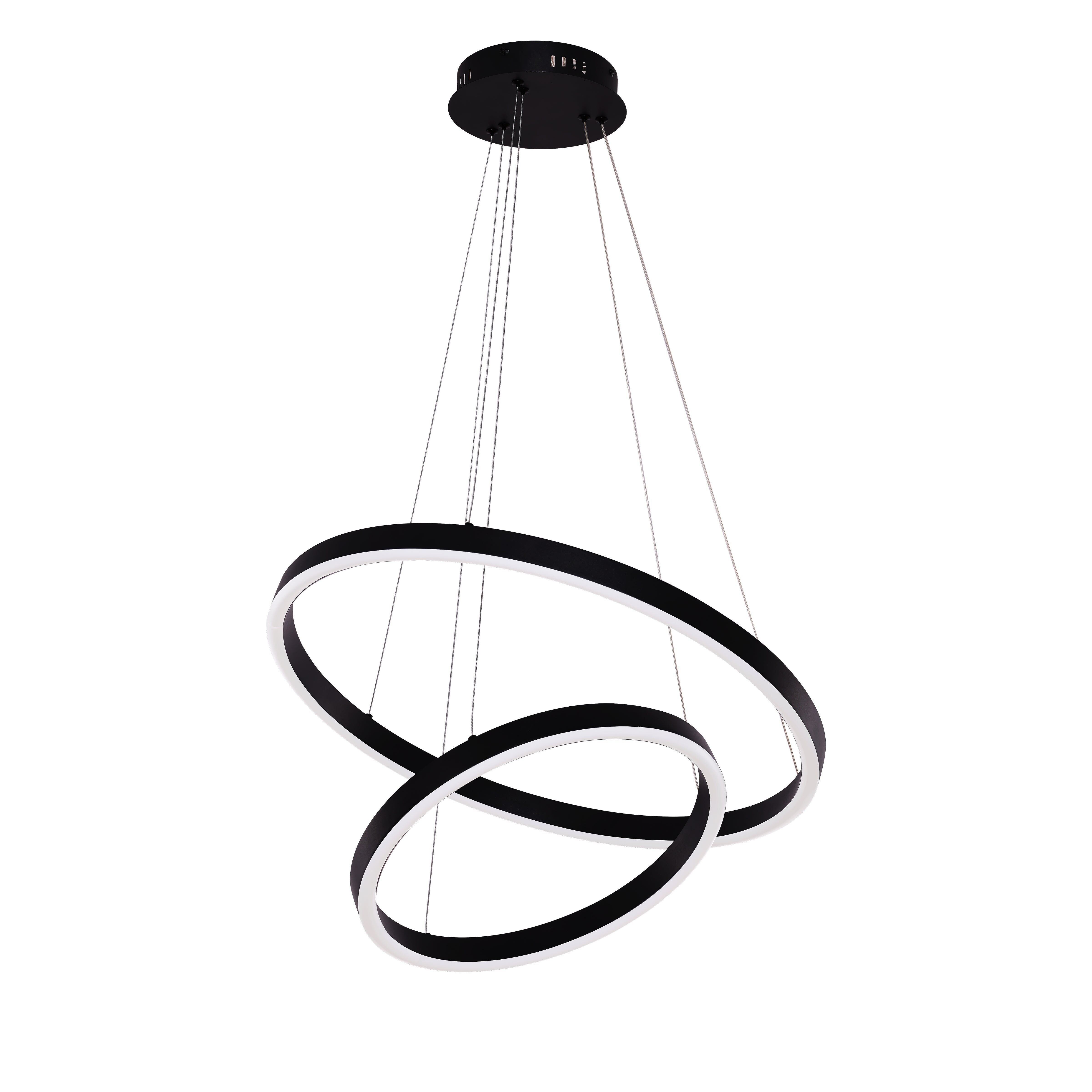 Pendant lamp Neo Black | 2-Ring 40+60cm