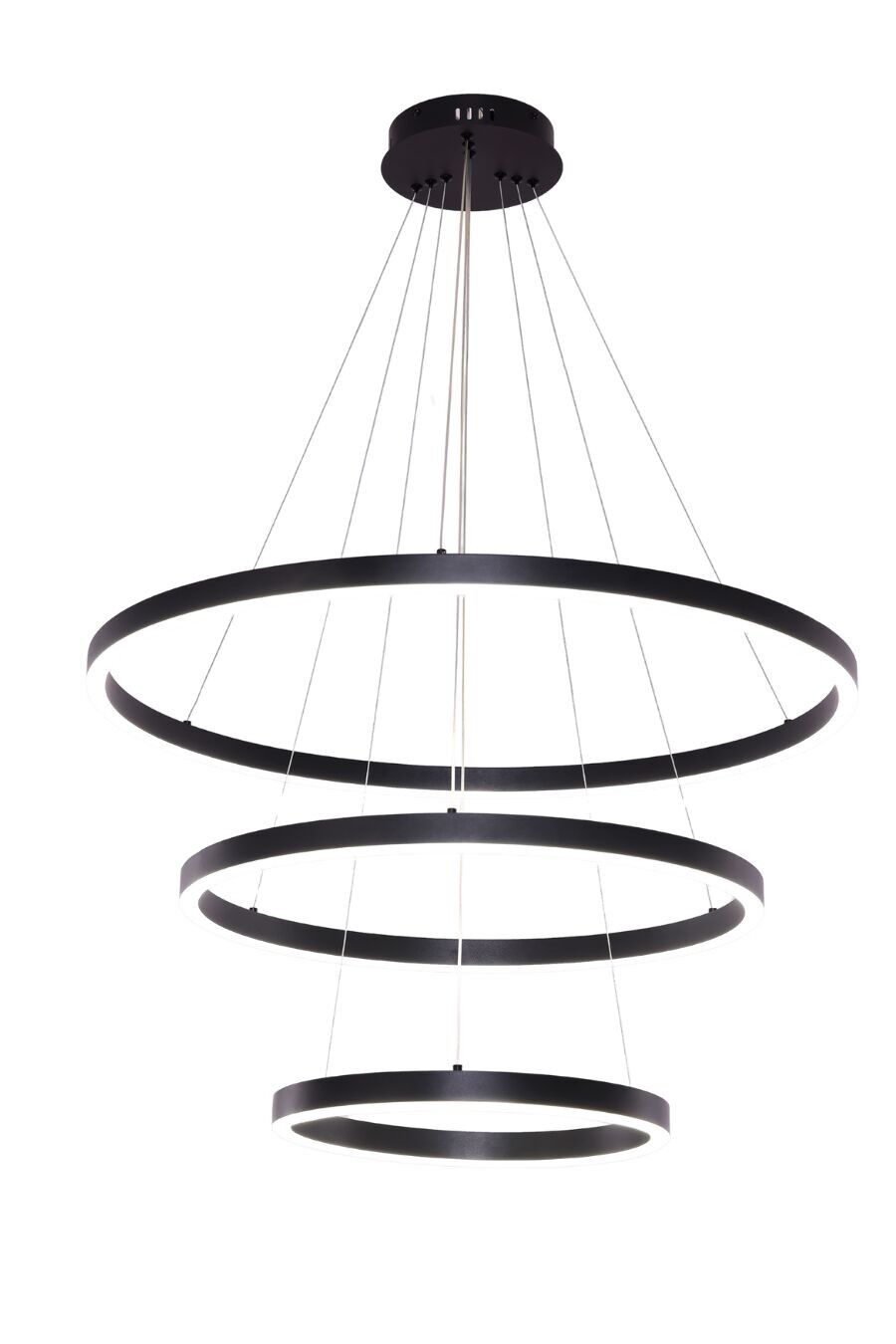 Pendant lamp Neo Black | 3-Ring 40+60+80cm