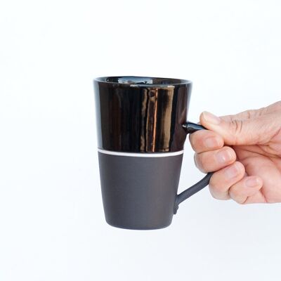 Grande tasse en porcelaine noire - 5 couleurs au choix