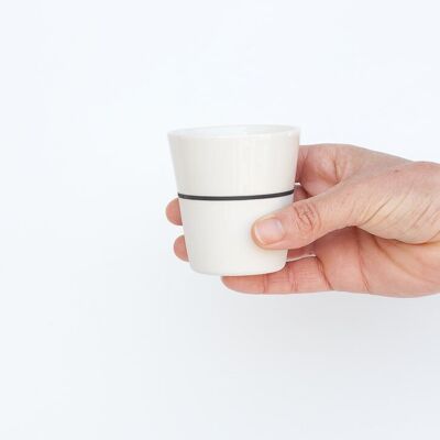 Petit gobelet à café en porcelaine blanche - 5 couleurs au choix