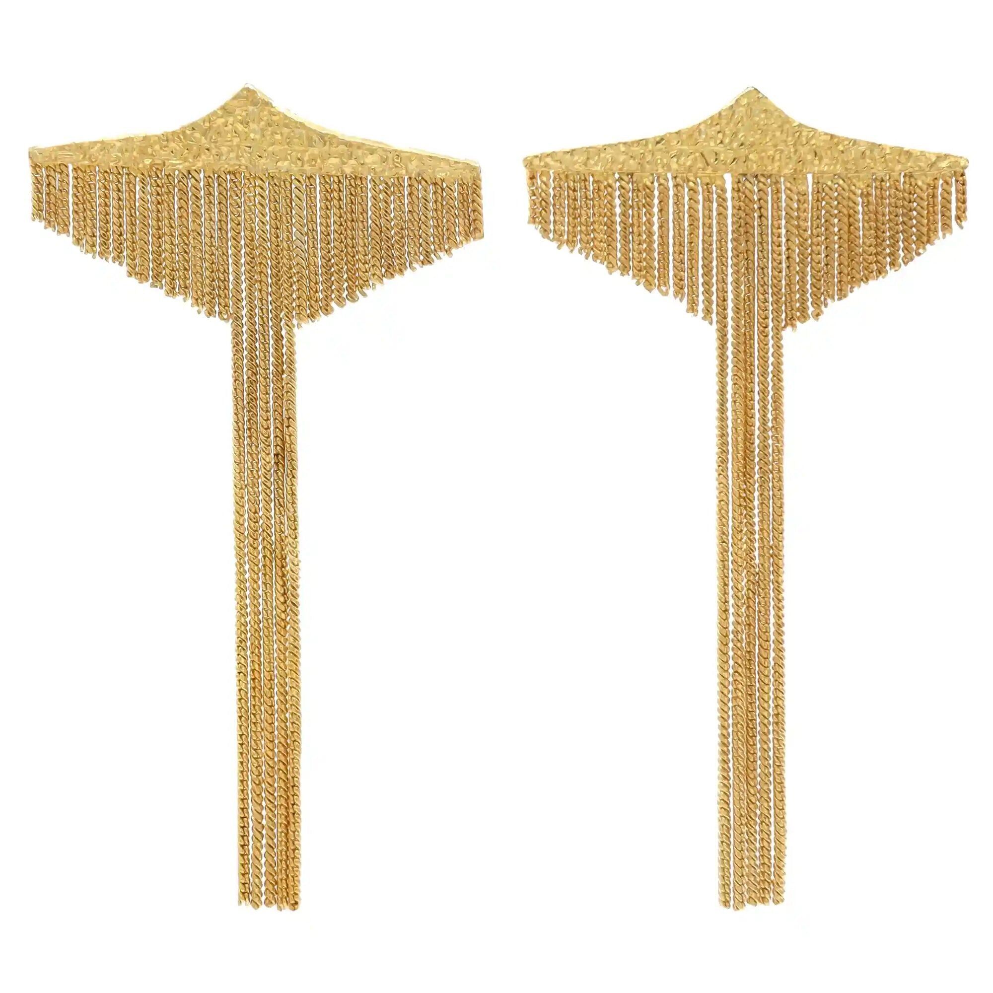 Ohrringe mit Fransen und Gipfelkreuz