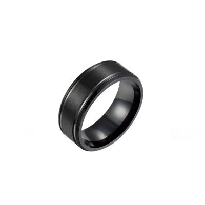 Bague en acier inoxydable Argile | Noir & Argent | Différentes tailles