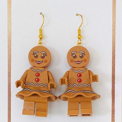 Pendientes navideños de mujer de jengibre